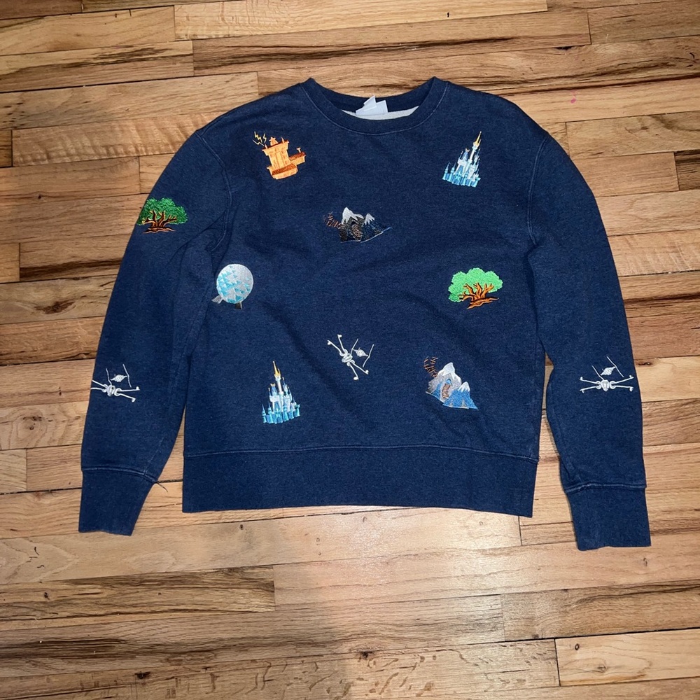 Disney Parks Park Life Icons Embroidered Sweatshirt